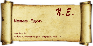 Nemes Egon névjegykártya